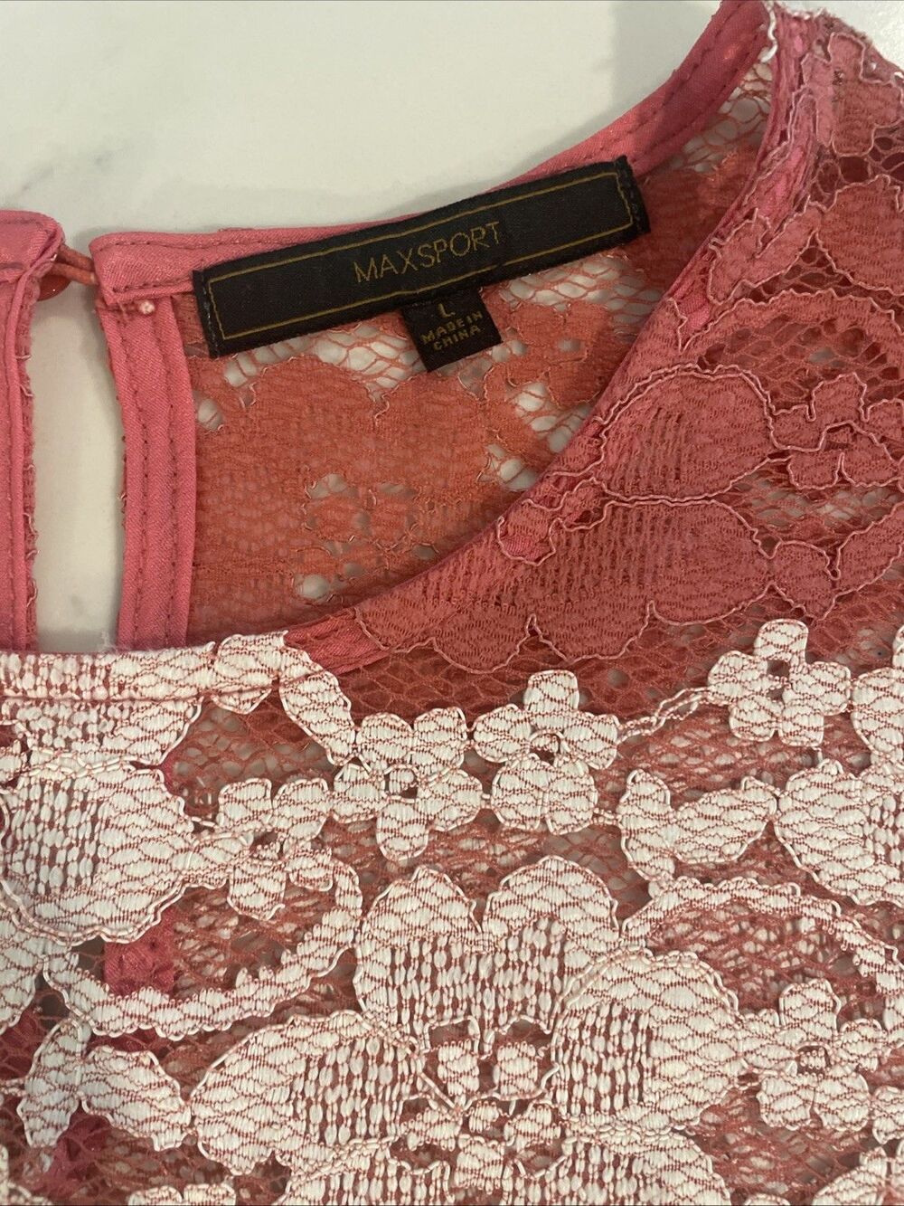 Max Sport Floral Lace Blouse Bell Sleeve L Cottagecore Fairycore Romantic Boho - Picture 3 of 7